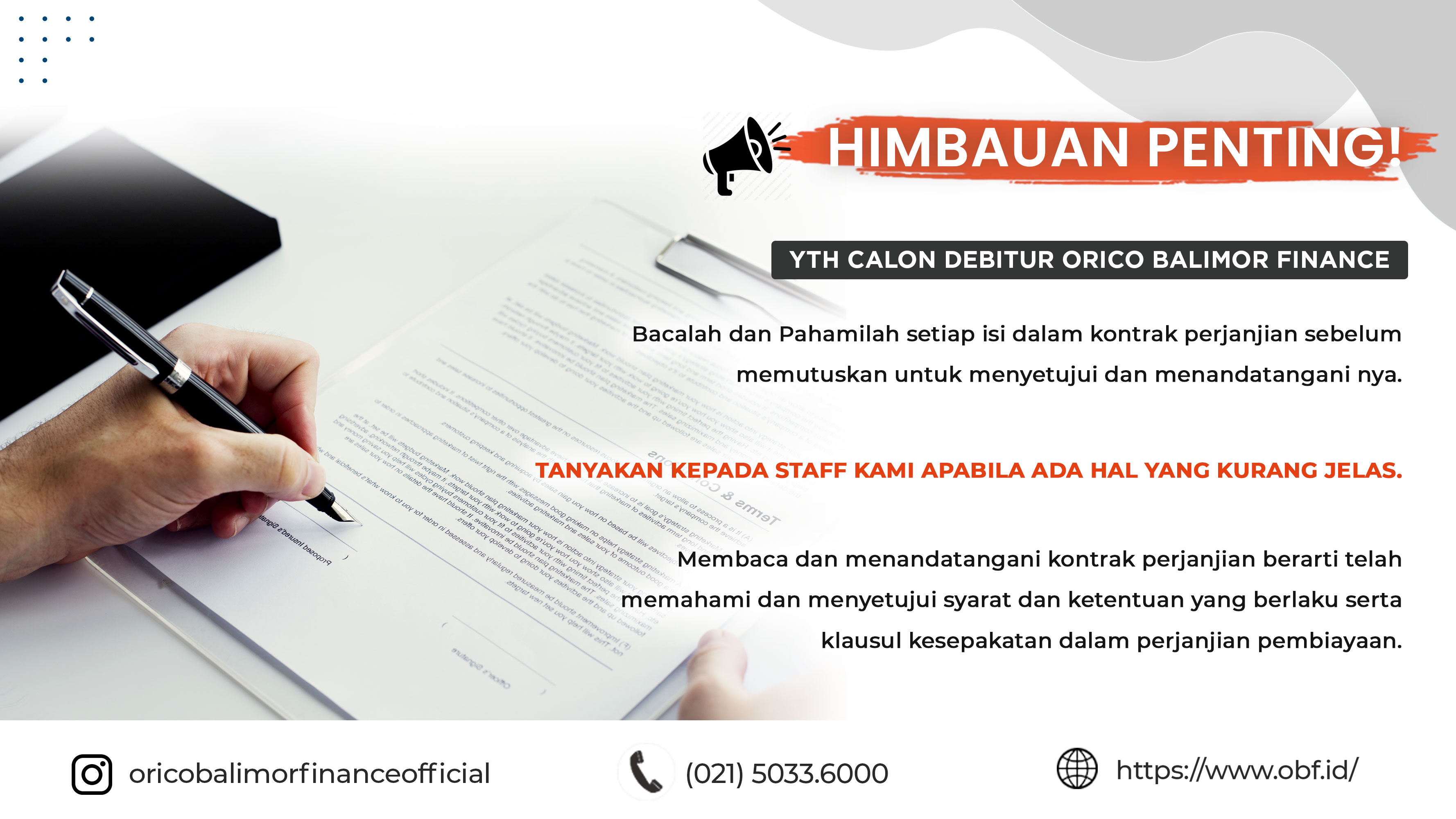 Himbauan Baca Kontrak